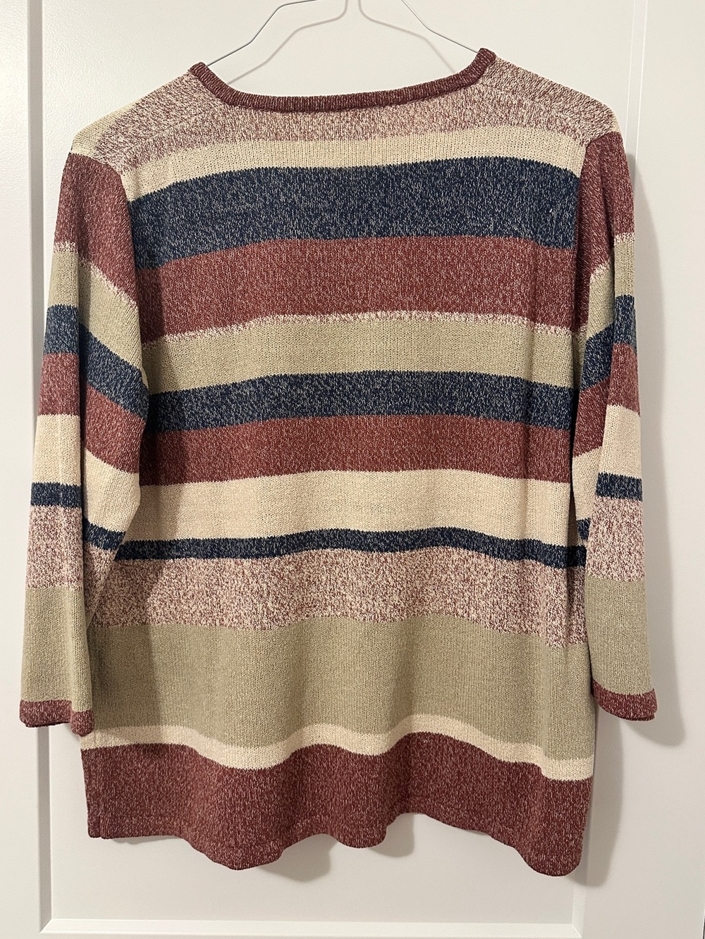 Vintage Alia Sport 3/4 Sleeve Striped Sweater Size Large Women’s - Picture 7 of 11